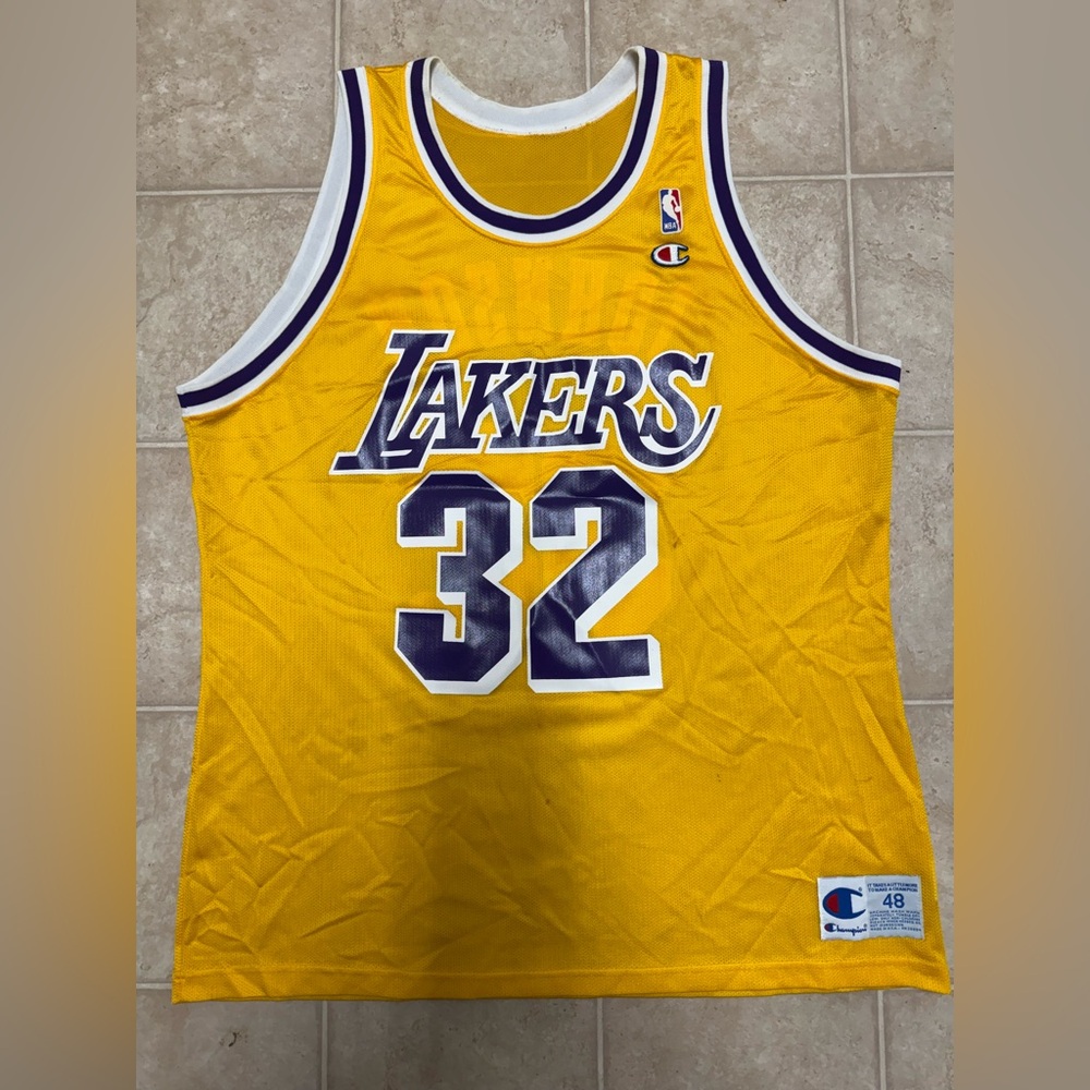 Magic Johnson Champion Yellow Lakers Jersey
